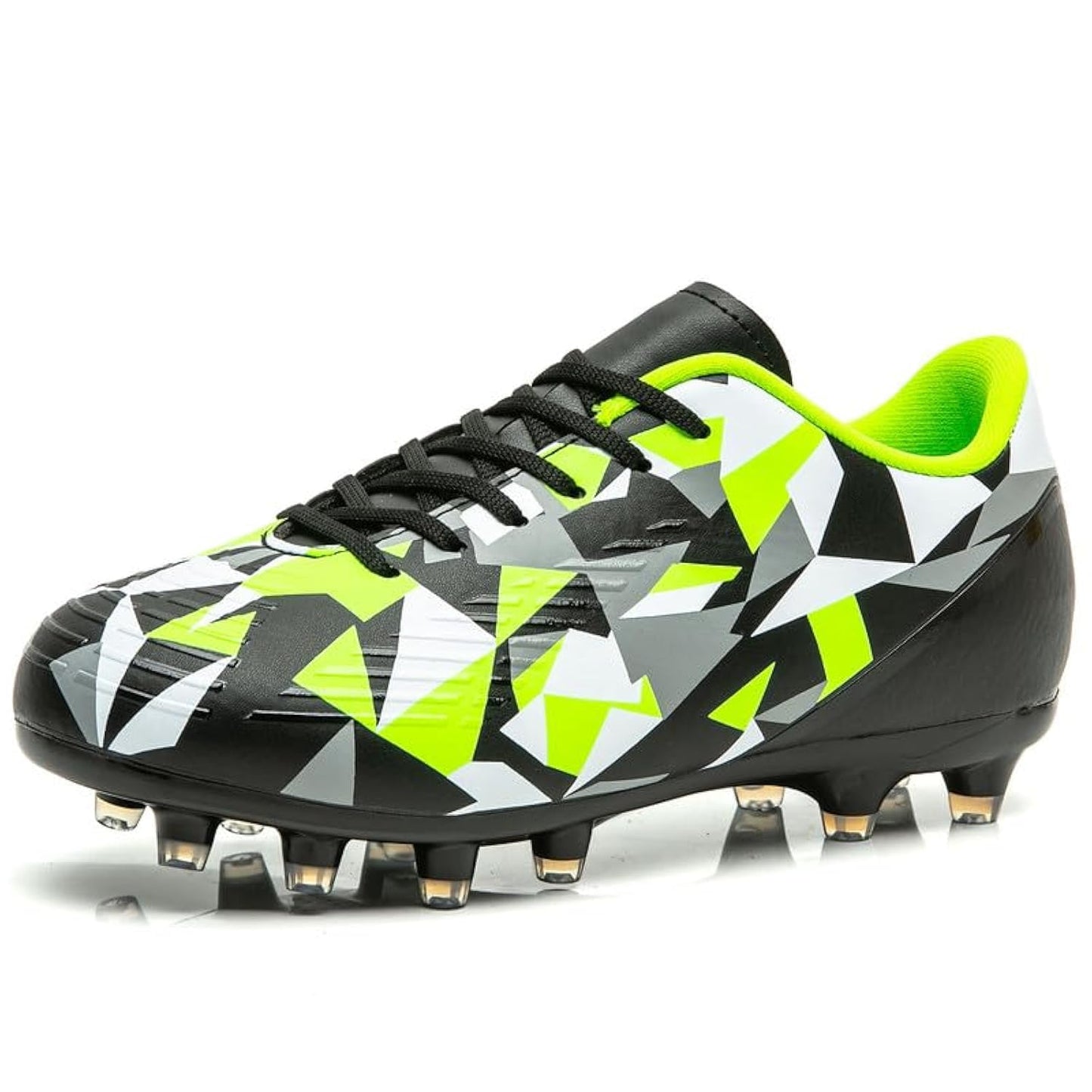 MIFAWA Kids Soccer Cleats Boys Girls Soccer Cleats Youth Football Cleats Boys Kids Firm Ground Soccer Cleats for Boys Girls Athletic Outdoor Football Shoes Youth Baseball Cleats Boys Girls Blackgreen