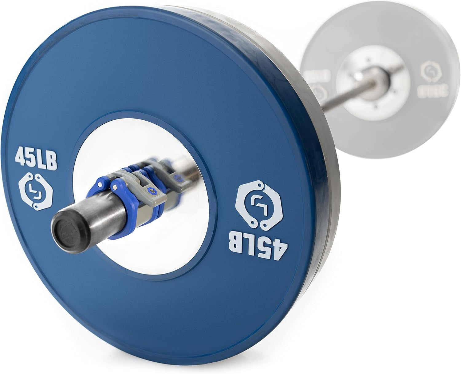 HEX Olympic Barbell Clamps 2 Pcs – Heavy Duty Bar Clamps for 2” & 50Mm Olympic Bars – Secure Weight Bar Clamps for Strength Training & Home Gym Accessories – Blue