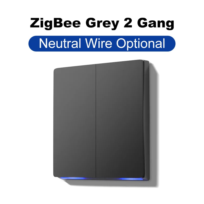 Tuya Smart Zigbee Wall Switch Wifi Smart Button Light Switch 1/2/3/4 Gang No Capacitor Needed Works with Alexa Hey Google
