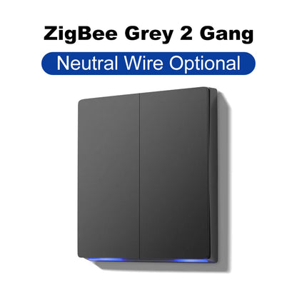 Tuya Smart Zigbee Wall Switch Wifi Smart Button Light Switch 1/2/3/4 Gang No Capacitor Needed Works with Alexa Hey Google