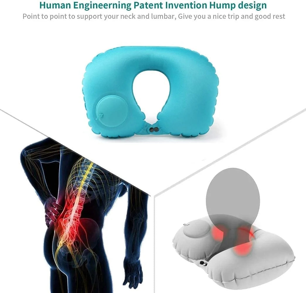 Inflatable Neck Pillows for Travel Pillow for Airplanes Airplane Pillow for Neck Support Sleeping Travel Neck Pillow Airplane Travel Essentials Car Pillow Flight Plane Pillow Piercing Pillow