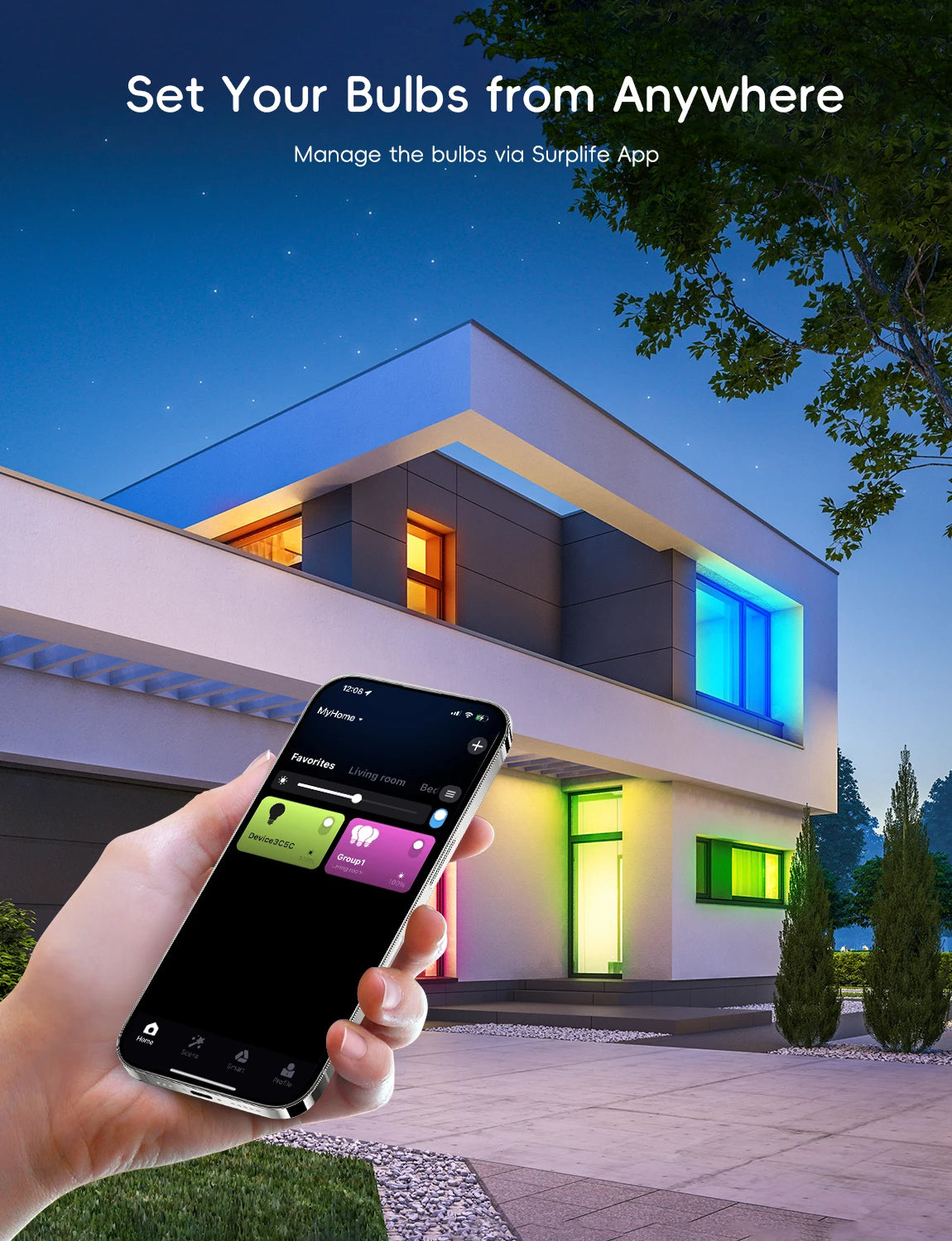 NINFULL Smart Light Bulbs RGB E27 GU10 Led Bulb 100-240V Smart Home Wifi Bluetooth Lamp Works with Alexa Google Home Smartthings