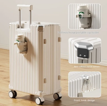 Leather Trolley Luggage Case