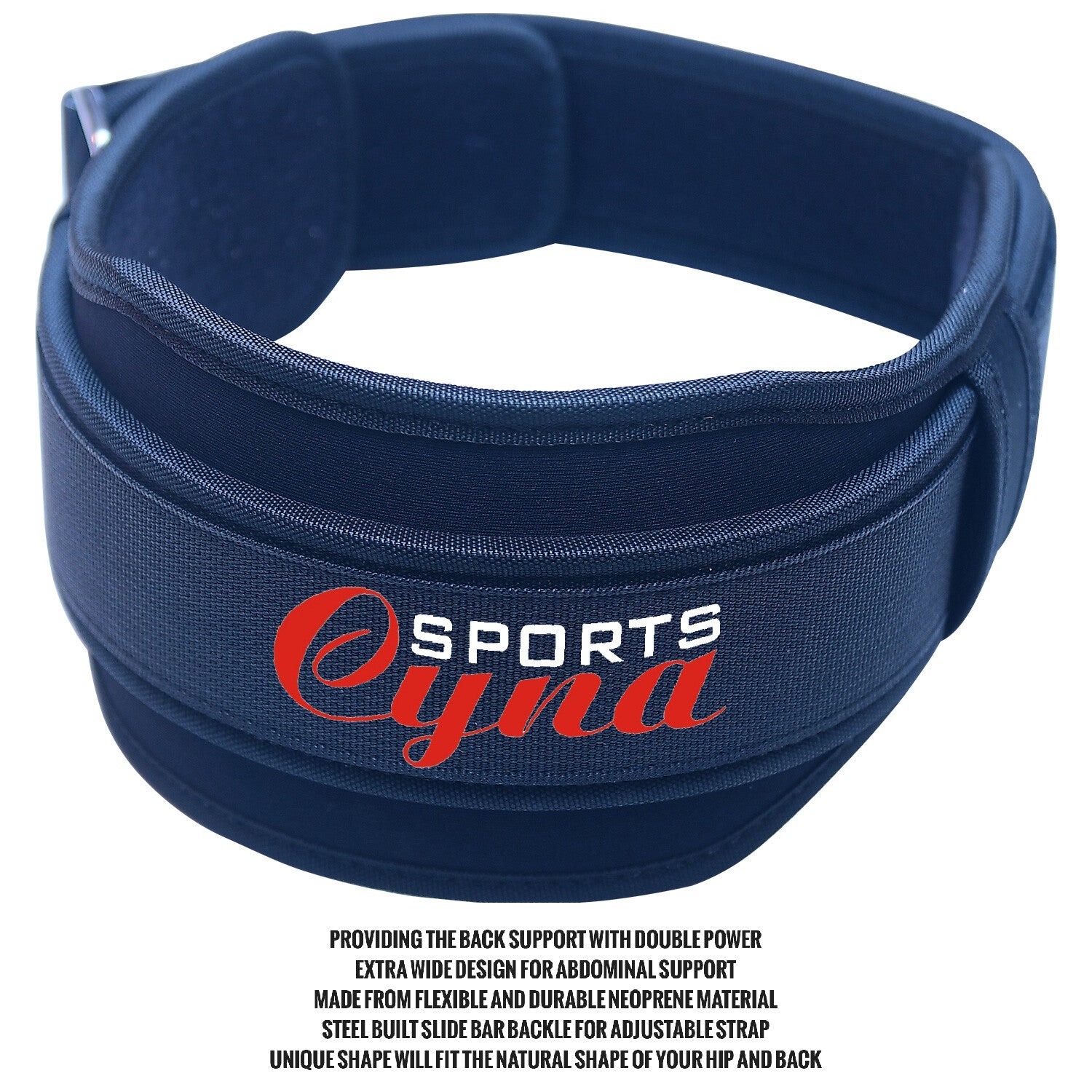 Cynasports Weight Lifting Neoprene Belt Gym Fitness Back Support Adjustable