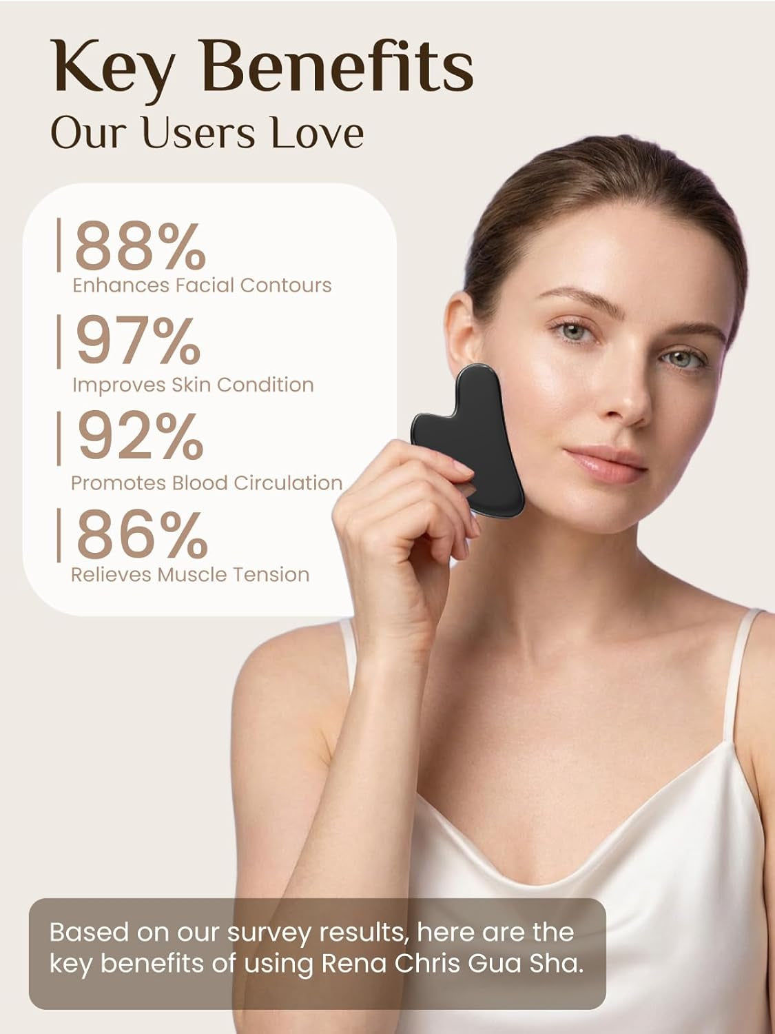 Gua Sha Facial Tools, Stainless Steel Guasha Tool for Acupuncture, Manual Massage Tool for Jawline Sculpting and Puffiness Reducing, Gua Sha Facial Tool, Skin-Care Gift (Metallic Black)