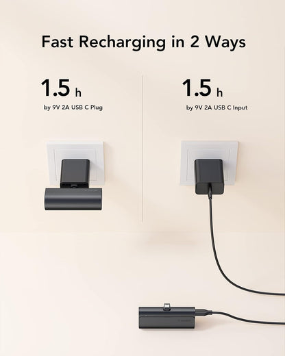 2 Packs of Small USB C Portable Chargers, 5000Mah Power Bank Fast Charge Travel Essentials Battery Pack Compatible for Iphone 17/Air/17 Pro/17 Pro Max, Samsung Galaxy S25/S24/Android