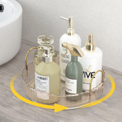 JNFUZ 360° Rotating Skincare Organizers 9" 1 Tier Perfume Makeup Organizer Bathroom Counter Organizer Storage Spinning Countertop Makeup Organizers for Vanity Cosmetics Rack for Dresser