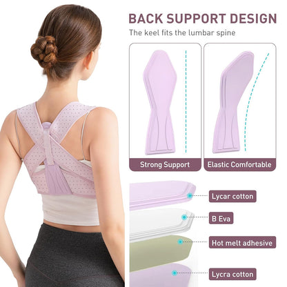 Posture Corrector for Women, Adjustable Back Brace for Posture, Back Posture Corrector Providing Pain Relief from Lumbar, Shoulder,Neck, and Clavicle, Back (L/XL 35-44 Inch)