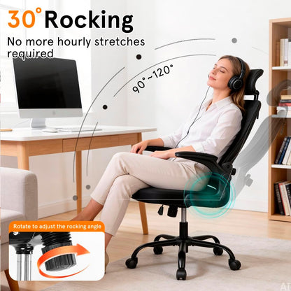 Office Chair, Gaming Chair Desk Chair Comfy Computer Chair Ergonomic Office Chair Mesh Office Chair with Rolling for Gaming Home and Office (3.2 Adjustable)