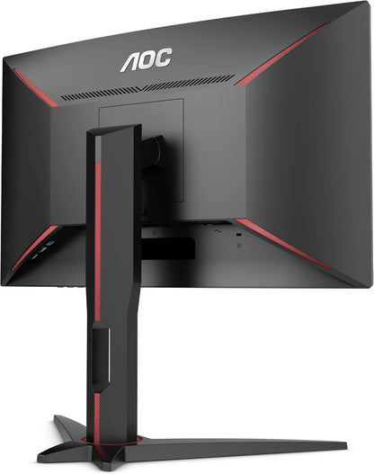 C24G1 24" Curved Frameless Gaming Monitor, FHD 1080P, 1500R VA Panel, 1Ms 144Hz, Freesync, Height Adjustable, VESA, 3-Year Zero Dead Pixels Black