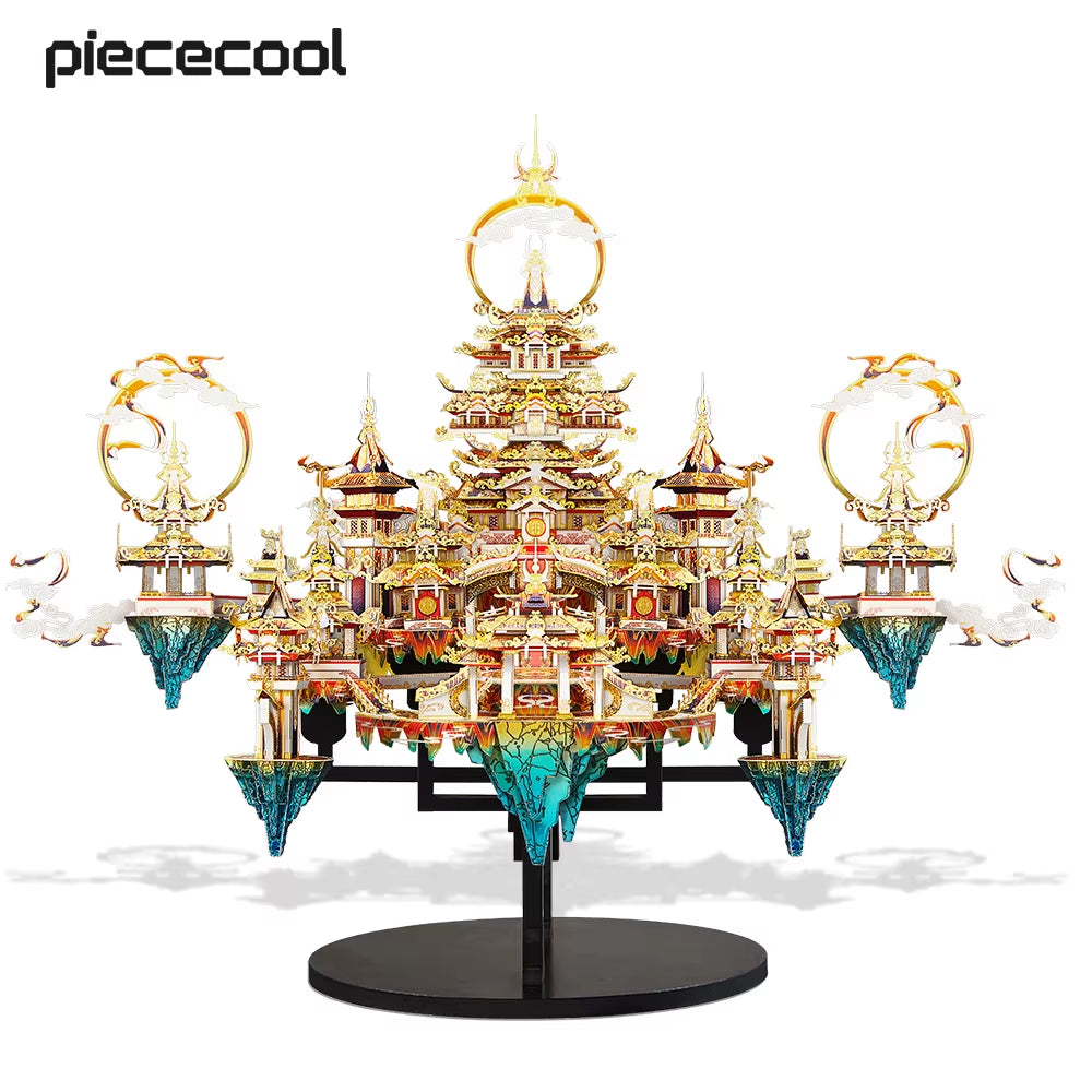 3D Metal Puzzle Lingxiao Palace Assembly Model Kits for Adult Jigsaw DIY Set for Brain Teaser Home Decoration