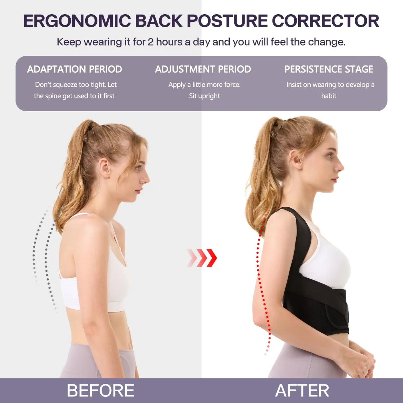 2.0 Upgraded Back Brace Posture Corrector for Women & Men – Adjustable Back Brace for Scoliosis, Hunchback, Back Pain Relief & Posture Support Large