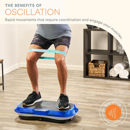 Waver Vibration Plate Exercise Machine – High-Intensity Vibration Plate for Lymphatic Drainage – Full-Body Workout Vibrating Platform with Loop Bands – Fitness Equipment for Strength & Toning