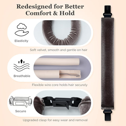 Heatless Hair Curler Set – 4PCS Velvet Overnight Blowout Rods for Heatless Curls, Jumbo Flexible Curling Rods to Sleep In, No Heat Curling Tools for Natural Waves and Curls