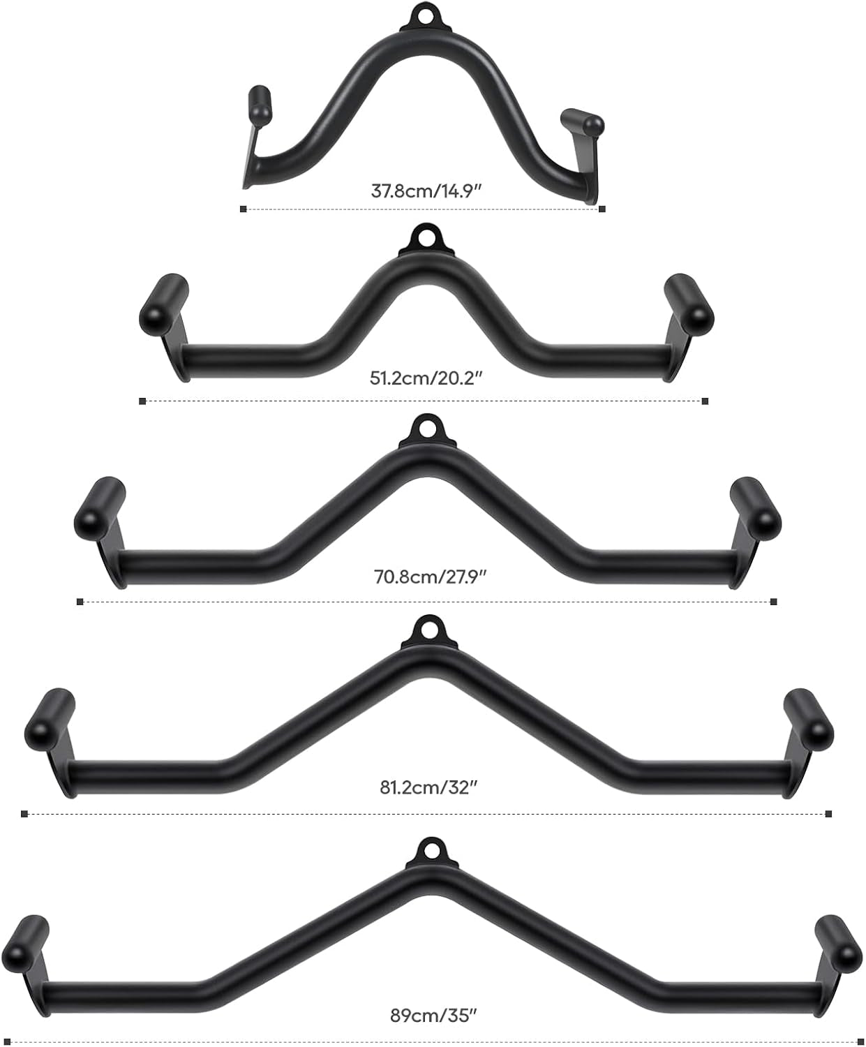 5 Pcs V-Bar Pulley Cable Machine Attachments:Home Gym Fitness Rowing T-Bar Handle Grips LAT Pull down Bar Press Downtraining,Bicep Curl Tricep LAT Pulldown Bar Back Strength Training