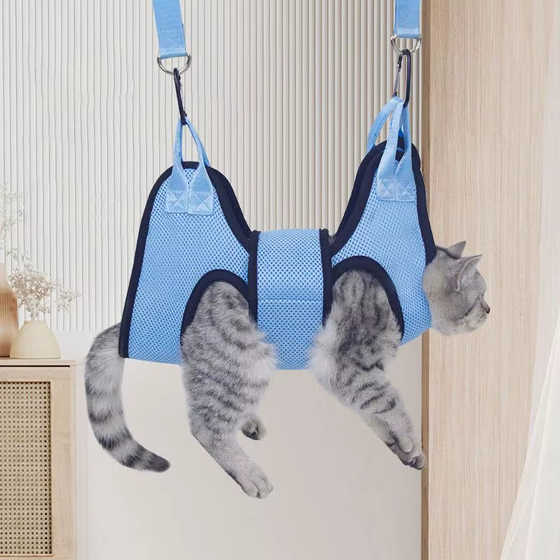 Pet Grooming Hammock with Security Strap anti Scratch Pet Nail Trimming Pet Hammock Dog Cat Beauty Hanging Pet Supplies
