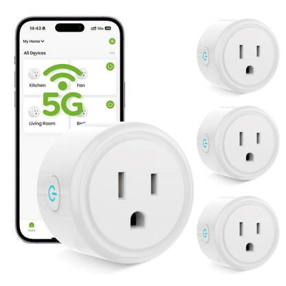 15A 120-Volt Wifi Smart Plug Timer Remote Control Alexa Google Home Compatible 5Ghz 2. 4Ghz White 4-Pack