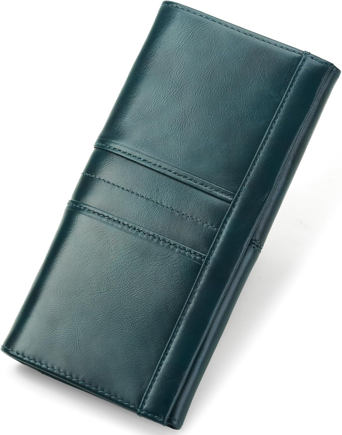 RFID Blocking Wallets for Women Leather Long Ladies Wallet Bifold Womens Wallet with Coin Pocket ID Window,Blue