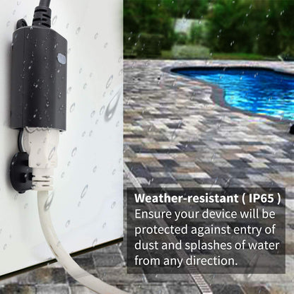 Outdoor Outlet, Wifi Smart Plug in Energy Monitoring, 2.4Ghz Wi-Fi Plugs, Compatible with Alexa and Smart Life, IP65 Waterproof Outlet 15A (MP22WP)