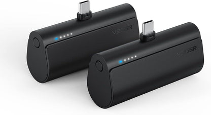 2 Packs of Small USB C Portable Chargers, 5000Mah Power Bank Fast Charge Travel Essentials Battery Pack Compatible for Iphone 17/Air/17 Pro/17 Pro Max, Samsung Galaxy S25/S24/Android