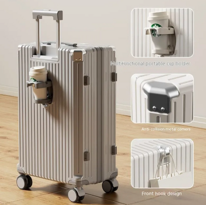 Leather Trolley Luggage Case