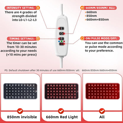 Red Light Therapy, Handheld Red Light Therapy for Face with Adjustable Stand, 660Nm & 850Nm Infrared Red Light Therapy Device at Home and Office Use