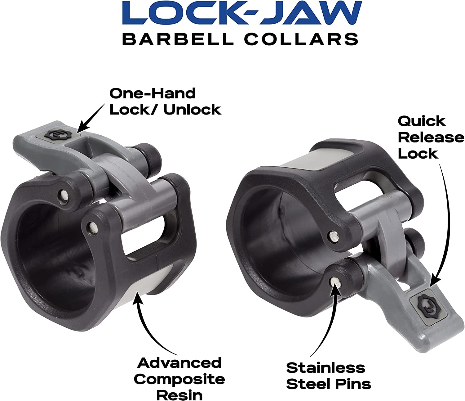 HEX Olympic Barbell Clamps 2 Pcs – Heavy Duty Bar Clamps for 2” & 50Mm Olympic Bars – Secure Weight Bar Clamps for Strength Training & Home Gym Accessories – Blue