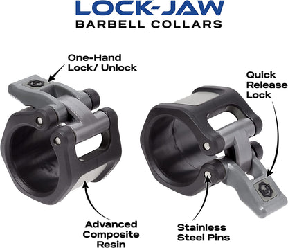 HEX Olympic Barbell Clamps 2 Pcs – Heavy Duty Bar Clamps for 2” & 50Mm Olympic Bars – Secure Weight Bar Clamps for Strength Training & Home Gym Accessories – Blue