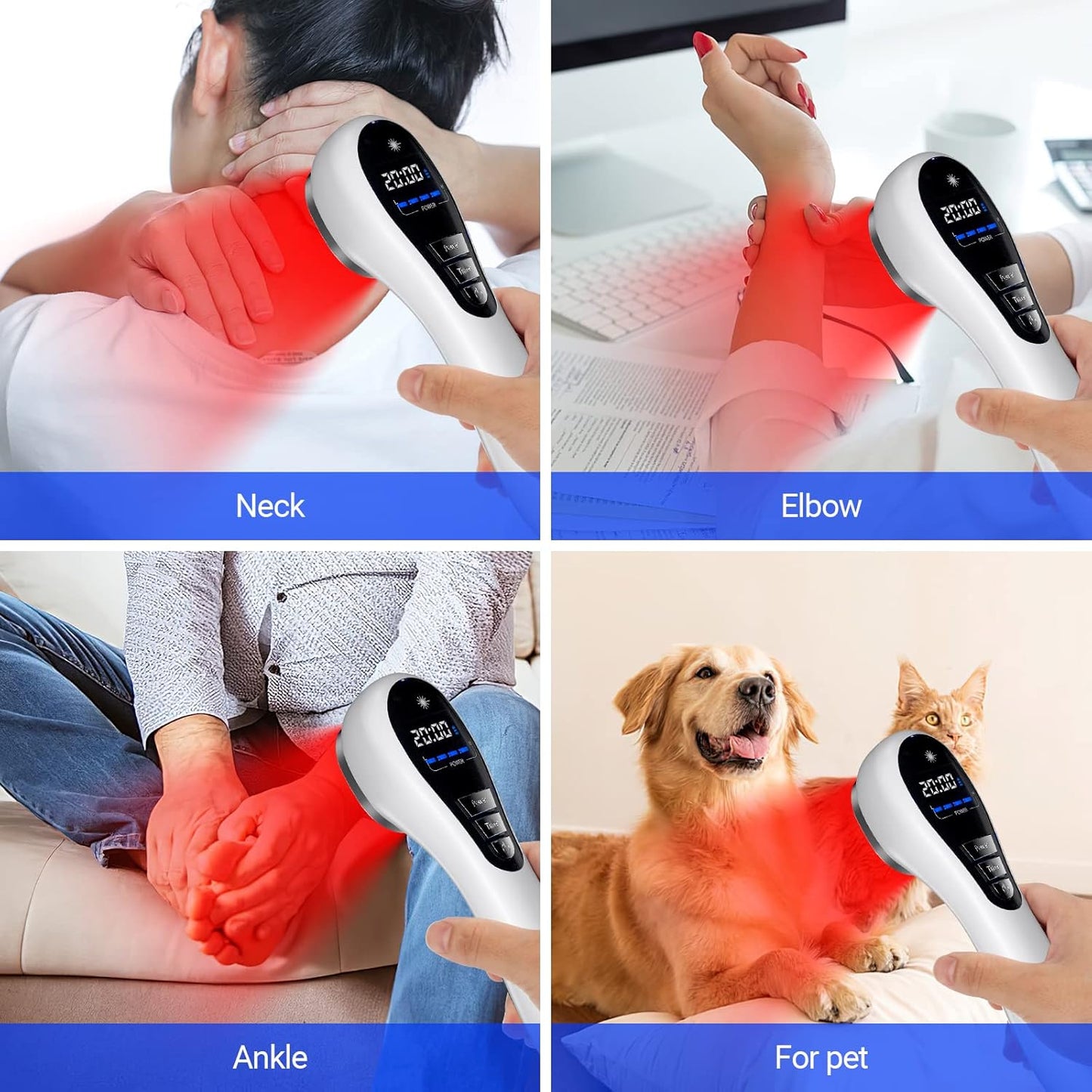 Red Light Therapy,  Infrared Red Light Therapy Device for Body Targets Joint and Muscles Directly for Pain Relief, 650 Nm & 808Nm Red Light Therapy Wand