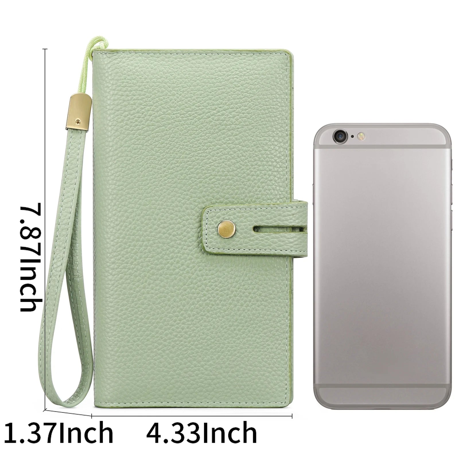 Women Wristlet Wallets Large Capacity RFID Blocking Leather Wallets Credit Cards Organizer with Checkbook Holder
