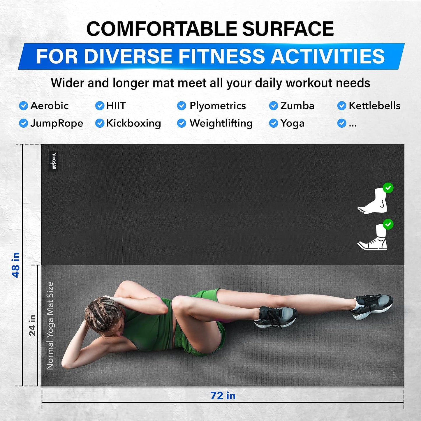 Exercise Mat for Home Gym, Fitness Workout Mats