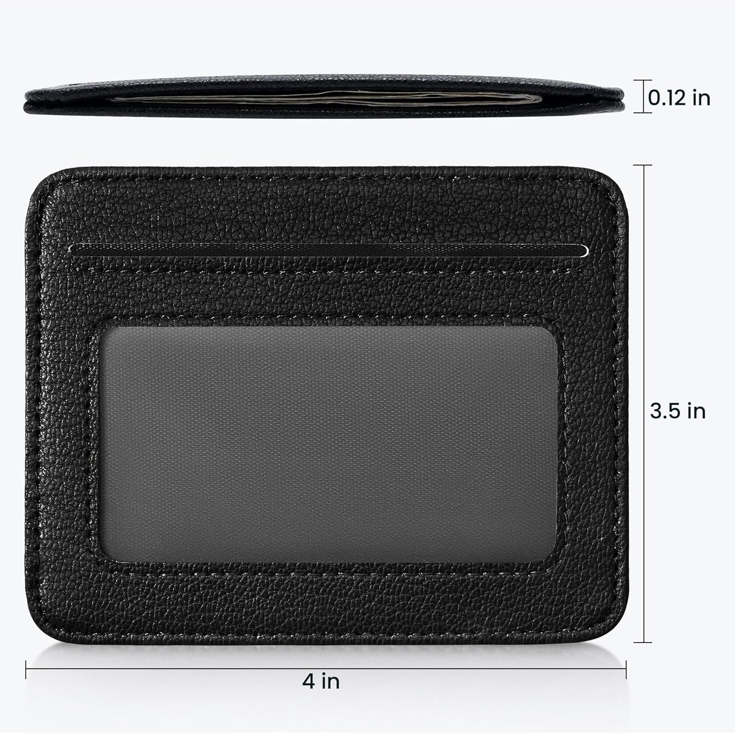 Credit Card Holder for Women Minimalist Wallet, RFID Blocking Wallets Card Cases, Small Wallets with ID Window for Women Men, Black