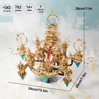 3D Metal Puzzle Lingxiao Palace Assembly Model Kits for Adult Jigsaw DIY Set for Brain Teaser Home Decoration