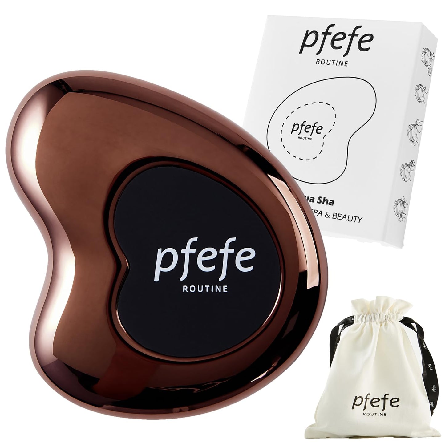 Pfefe Stainless Steel Cryo Gua Sha - Gua Sha Facial Beauty Tools - Metal Skin Care Gua Sha for Body SPA Face Neck Eye