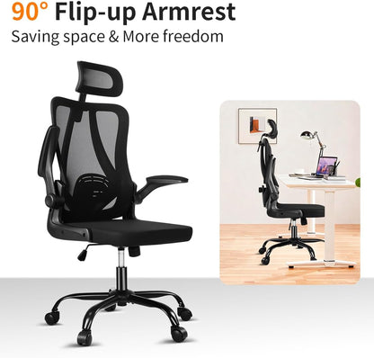 Office Chair, Gaming Chair Desk Chair Comfy Computer Chair Ergonomic Office Chair Mesh Office Chair with Rolling for Gaming Home and Office (3.2 Adjustable)