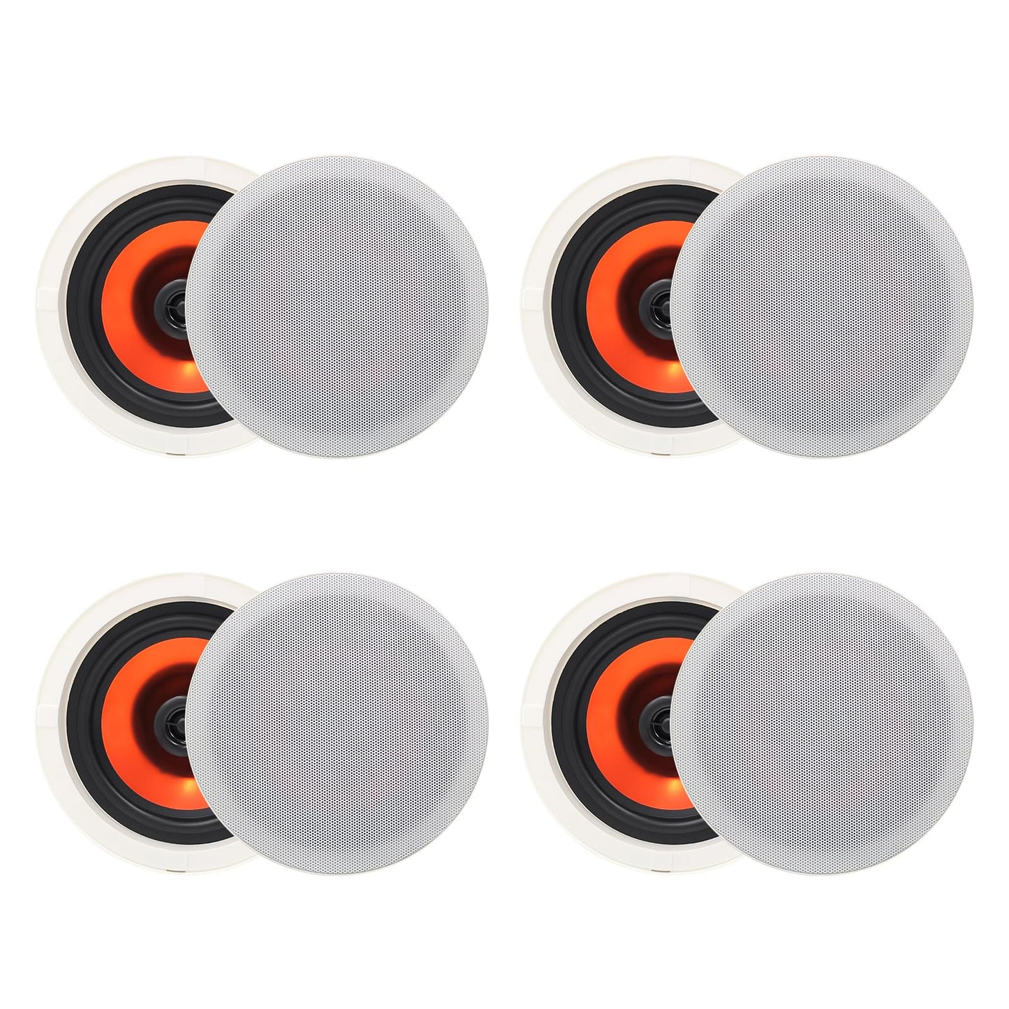 Herdio in Ceiling Speakers 6.5 Inch 600 Watts Flush Mount Passive Wired Speakers for Bathroom KitchenLiving RoomOffice(4 Speakers)