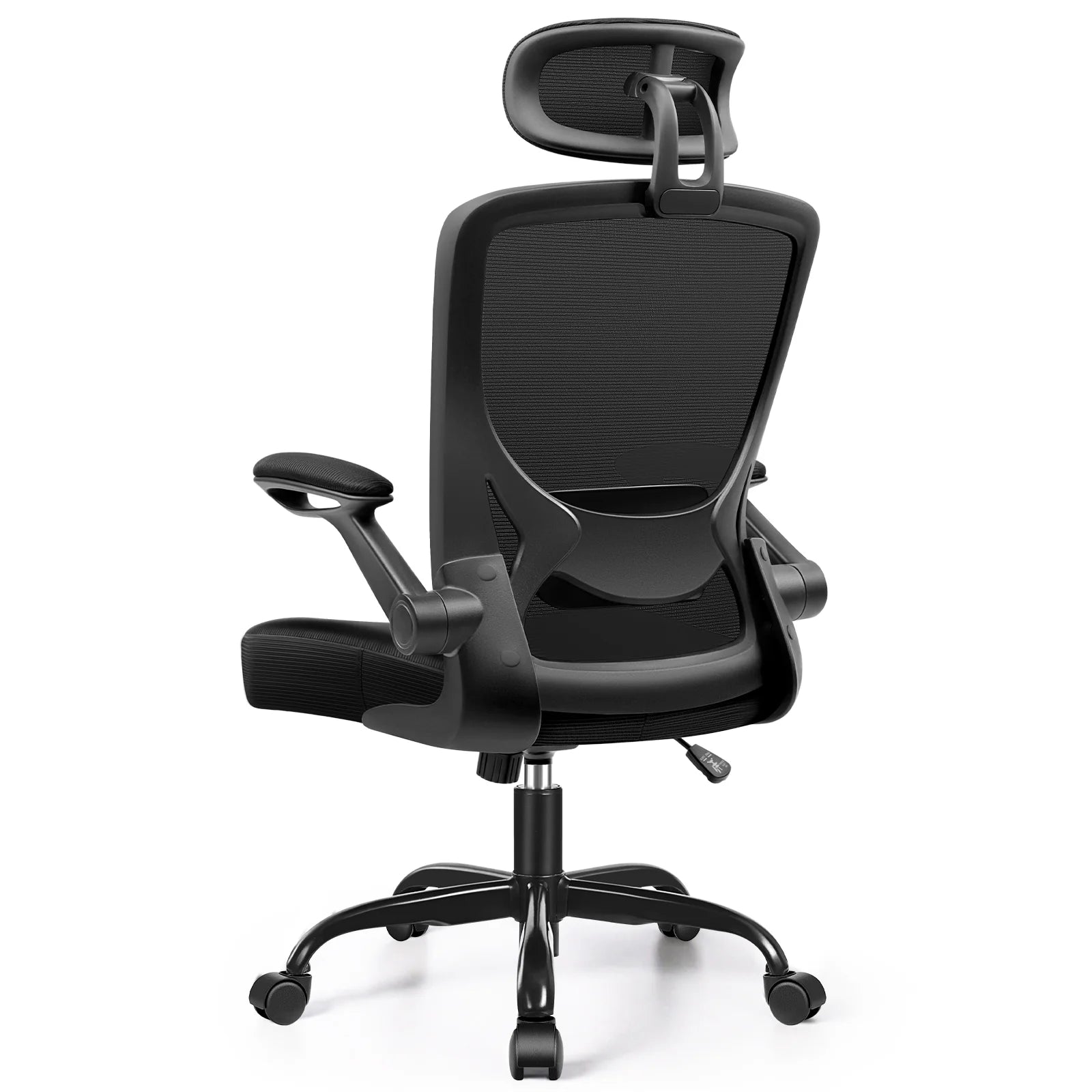 Office Chair Ergonomic Desk Chair, High Back Office Chair with Headrest, Big and Tall Comfy Home Office Desk Chair Lumbar Support Breathable Mesh Office Chair, Black