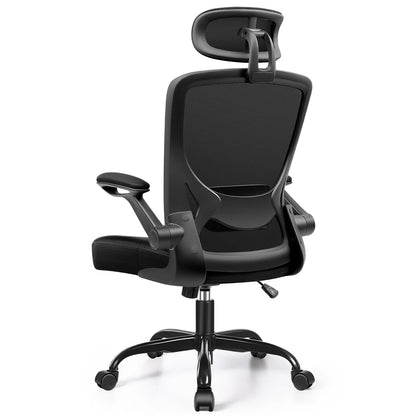 Office Chair Ergonomic Desk Chair, High Back Office Chair with Headrest, Big and Tall Comfy Home Office Desk Chair Lumbar Support Breathable Mesh Office Chair, Black