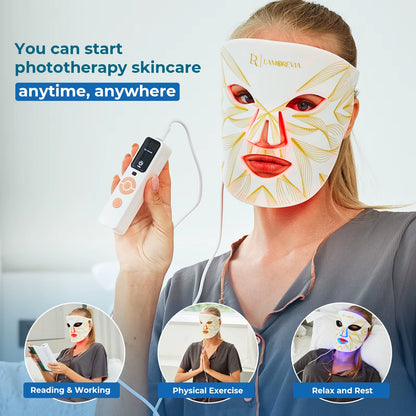 Red Light Facial Beauty Mask for Face Acne Blue Led Light Therapy Physical Heating Physiotherapy Led Red Light Therapy for Face