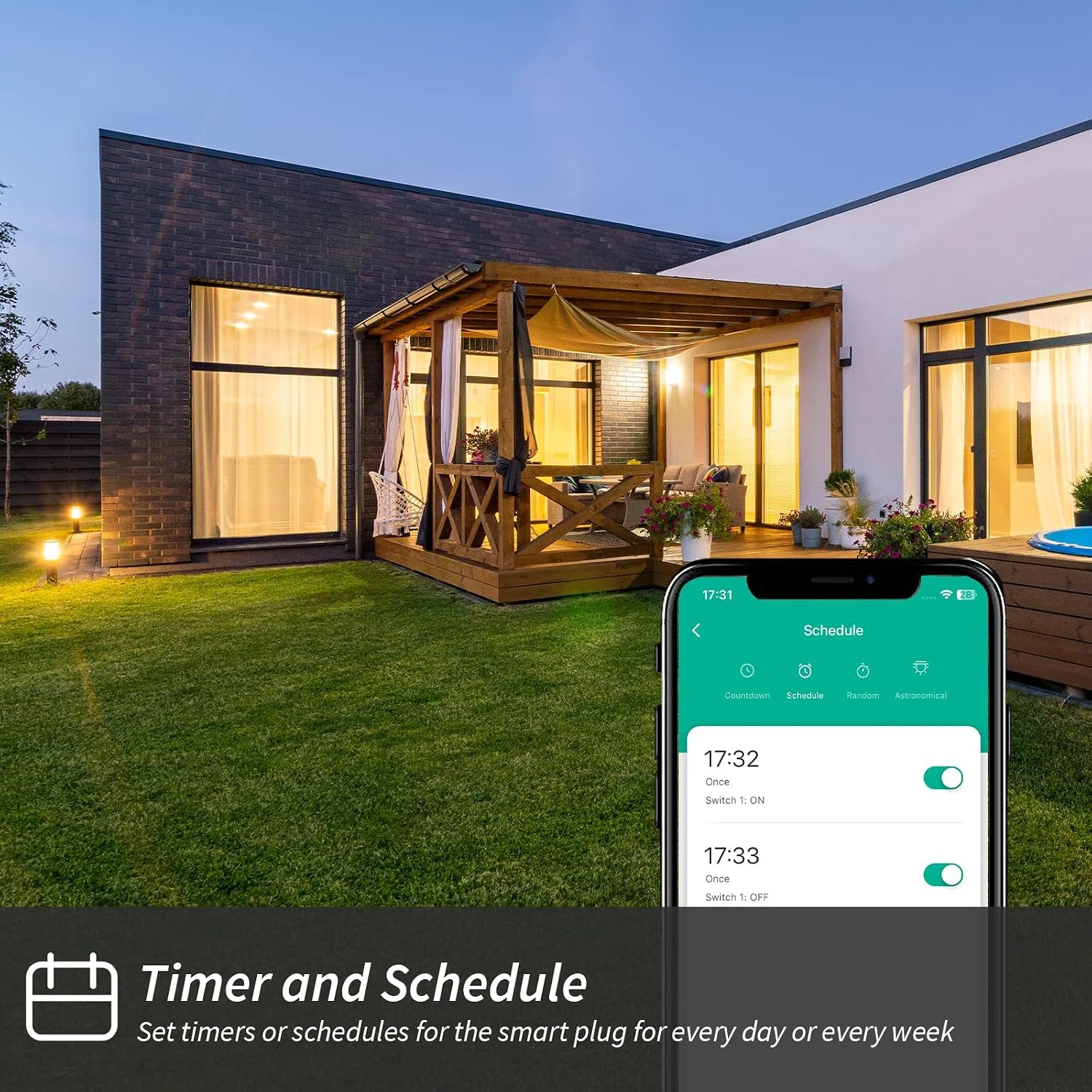 Outdoor Outlet, Wifi Smart Plug in Energy Monitoring, 2.4Ghz Wi-Fi Plugs, Compatible with Alexa and Smart Life, IP65 Waterproof Outlet 15A (MP22WP)