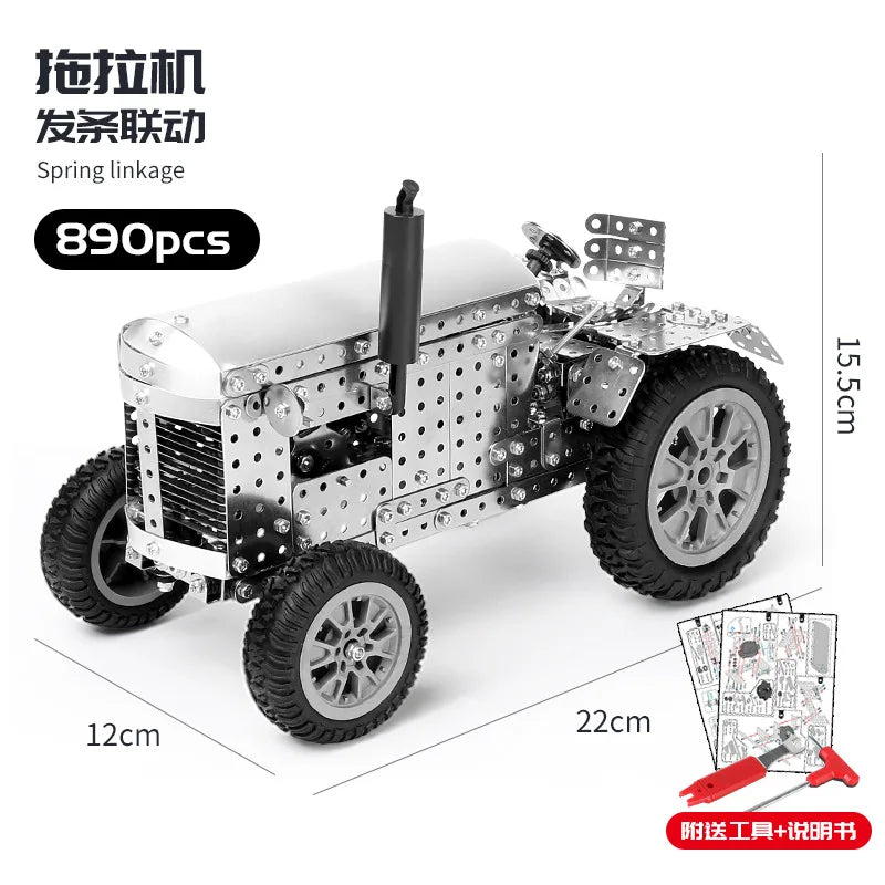 3D Metal Building Block Fighter Aircraft Model Assembly Jigsaw Toy Children Alloy RC Engineering Vehicle Gift Adult Assembly