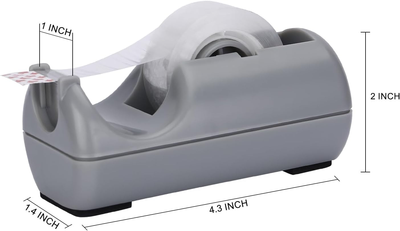 ( Basics Office Desk Tape Dispenser for Office Home School （Grey）