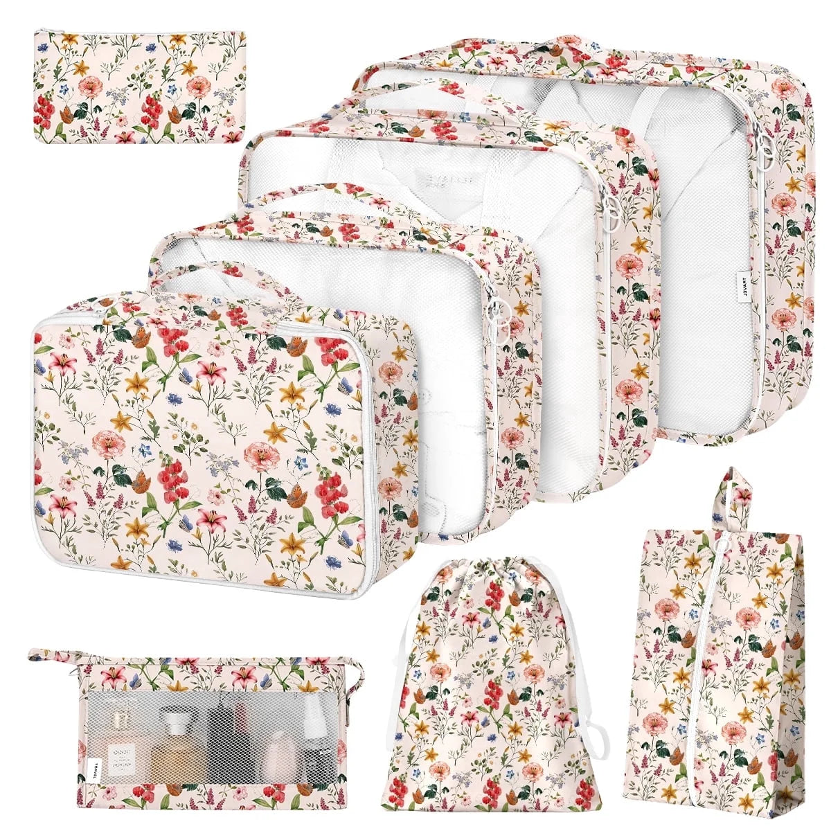 8Pcs Packing Cubes for Luggage , Packing Cubes Set for Travel Luggage Packing Organizers (Light Green)