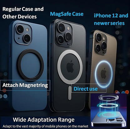 360° Adjustable Vacuum Magnetic Phone Holder, Airgrip - Magnetic Vacuum Phone Holder for Car, Vacuum Suction Magnetic Mount, Gym/Truck/Boat/Shower for Iphone & Android with Radiation Protector Sticker