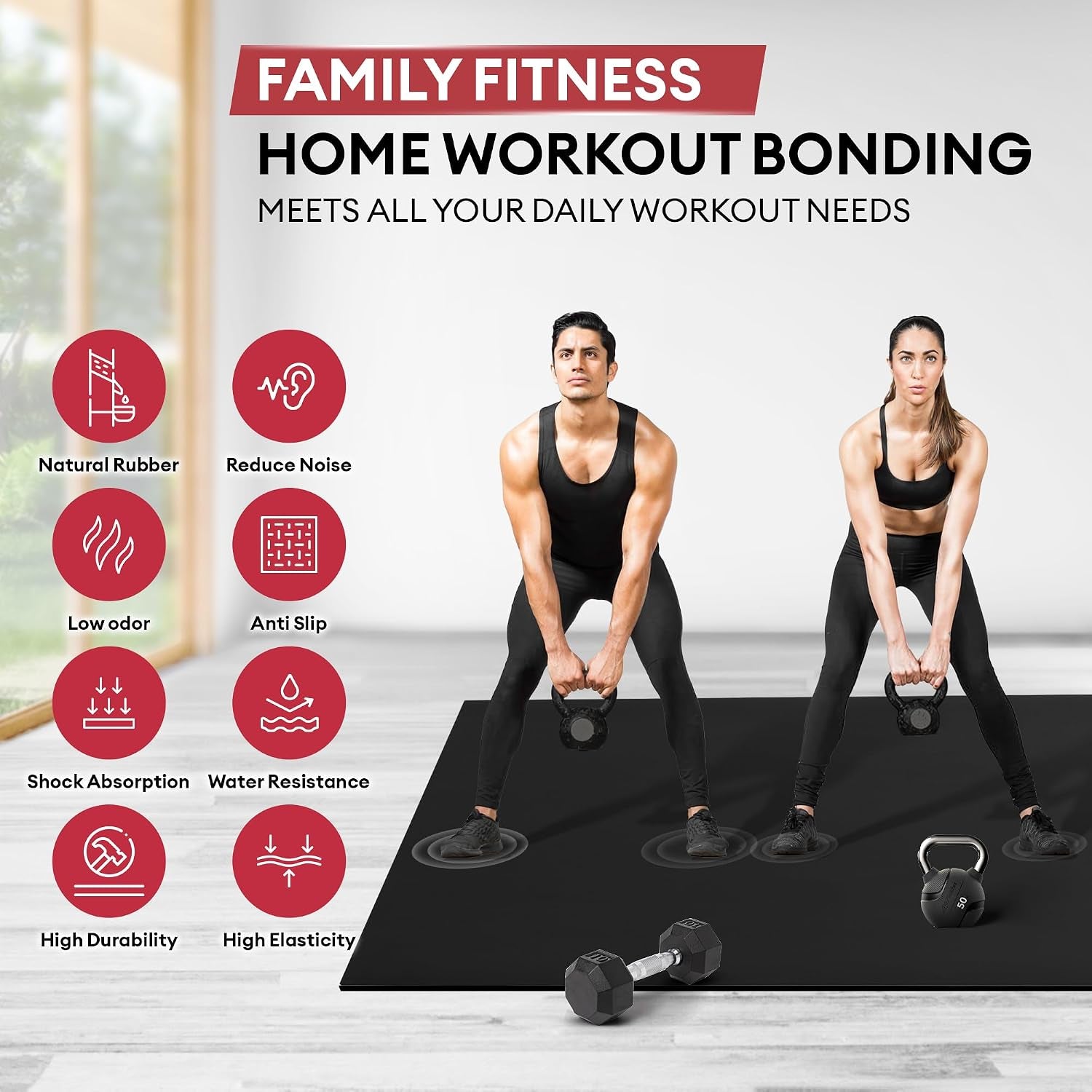 Exercise Mat for Home Gym, Fitness Workout Mats
