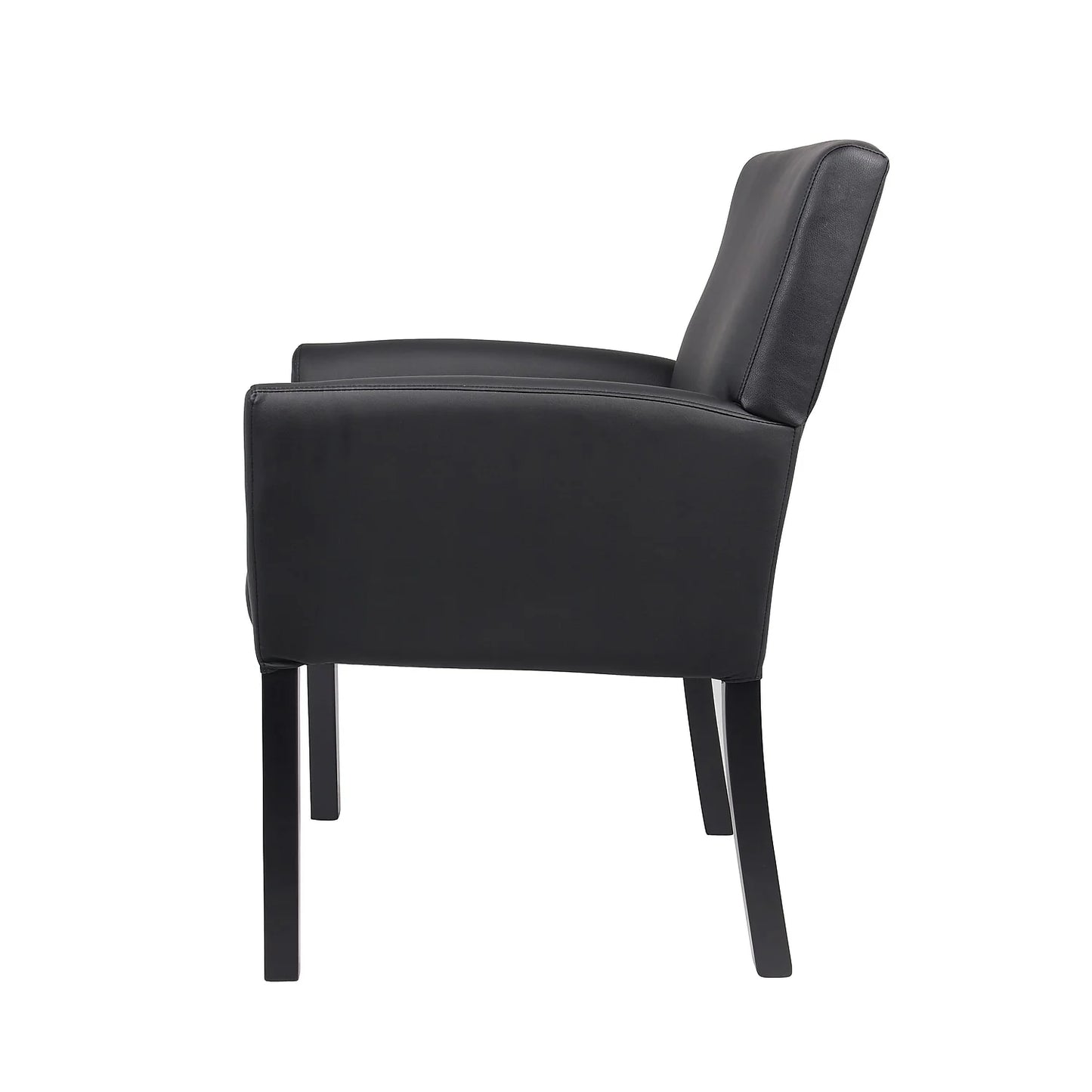 Executive Box Arm Office Chair with Mahogany Base