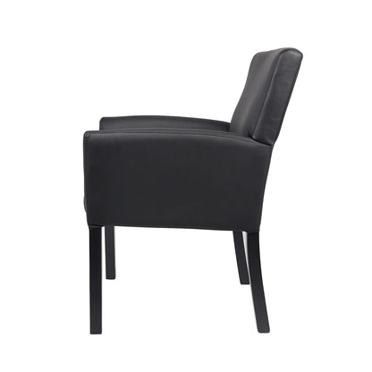 Executive Box Arm Office Chair with Mahogany Base
