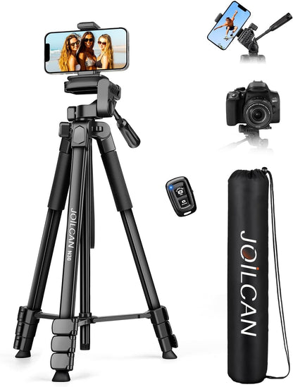 Phone Tripod Stand - 67" Aluminum Extendable Tripod with Remote, Portable Tripods for Iphone Photos Selfie & Video, Compatible with Iphone DSLR Camera Projector