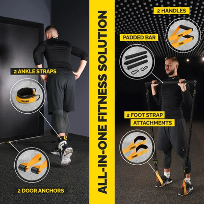 Tube Resistance Bands for Working Out Men and Women - Exercise Bands Resistance Bands Set, Resistance Band Bar, Handles, Ankle S