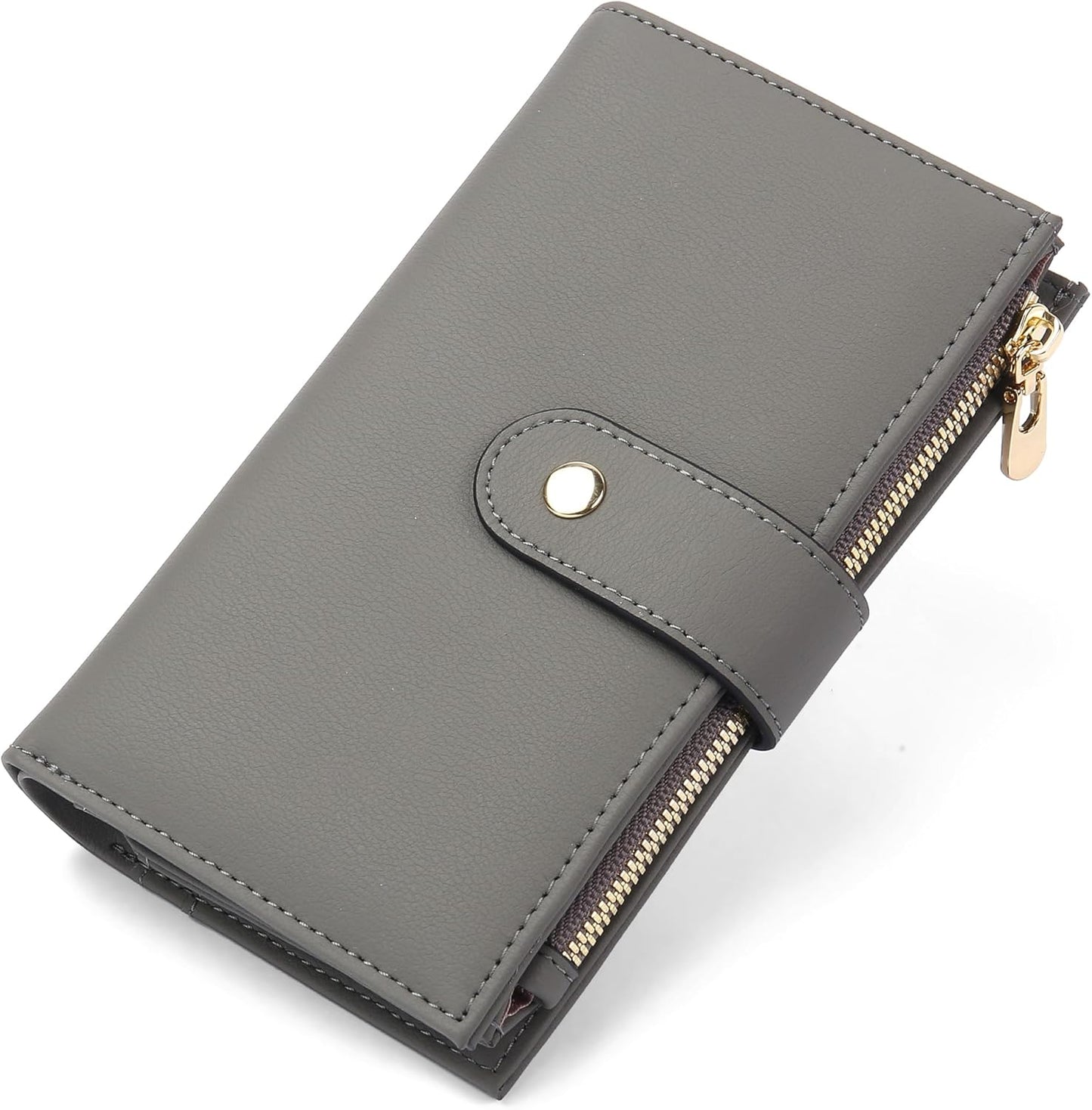Women'S Wallet RFID Blocking Leather Trifold Clutch Wallet Credit Card Holder Ladies Travel Wallet Purse with Pen Holder